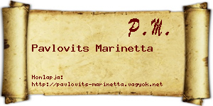 Pavlovits Marinetta névjegykártya